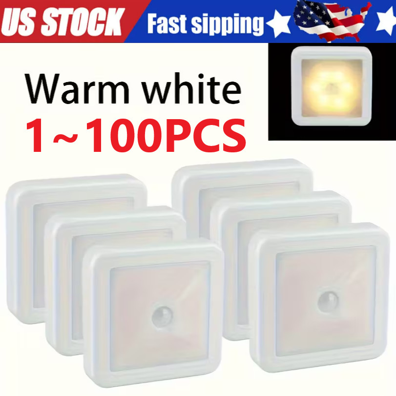 Motion Sensor LED Night Light Battery Powered Indoor Closet Cabinet Wall Cabinet