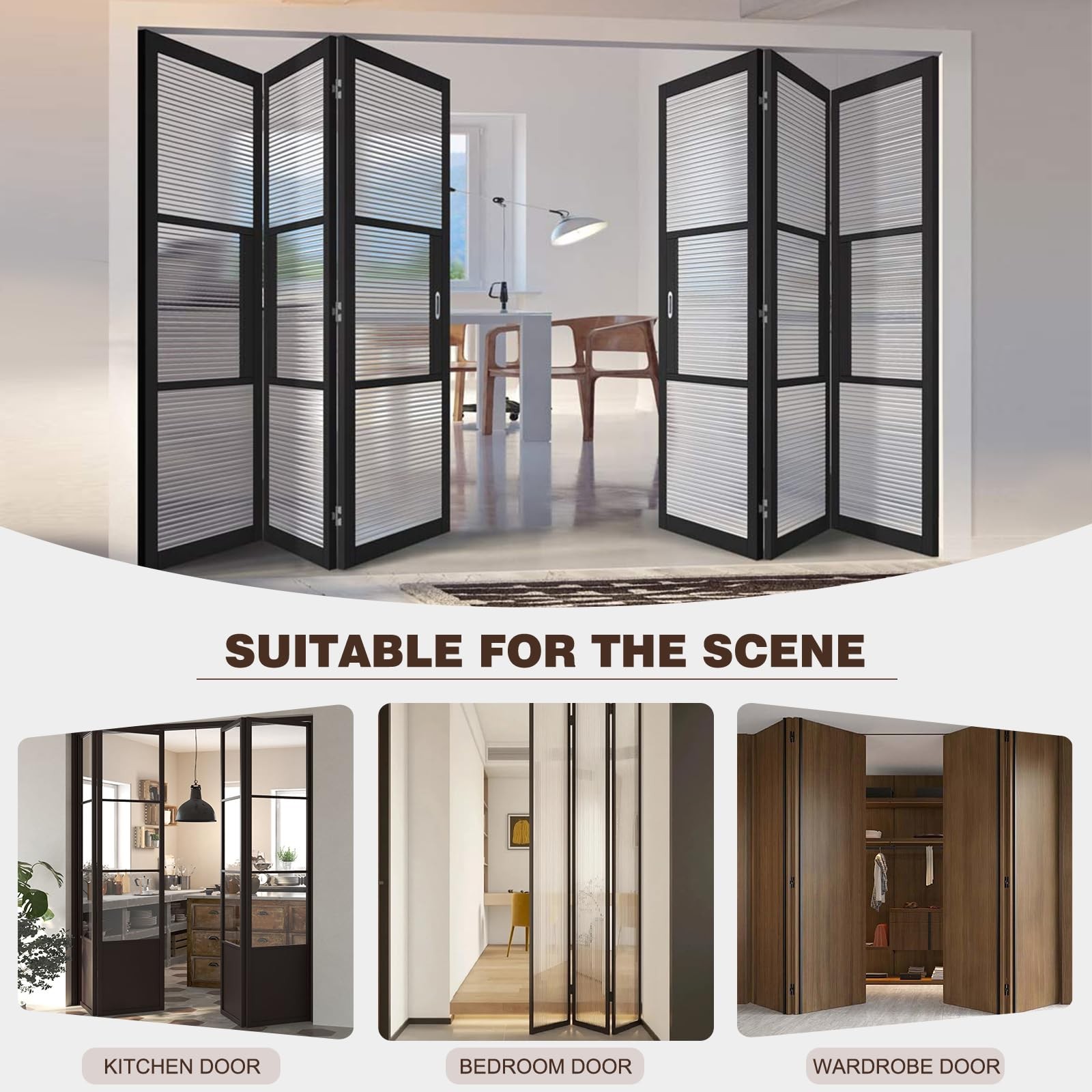 Bifold Closet Door Hardware Kit with Top/Bottom Bracket, Guide Wheel & Pivot...