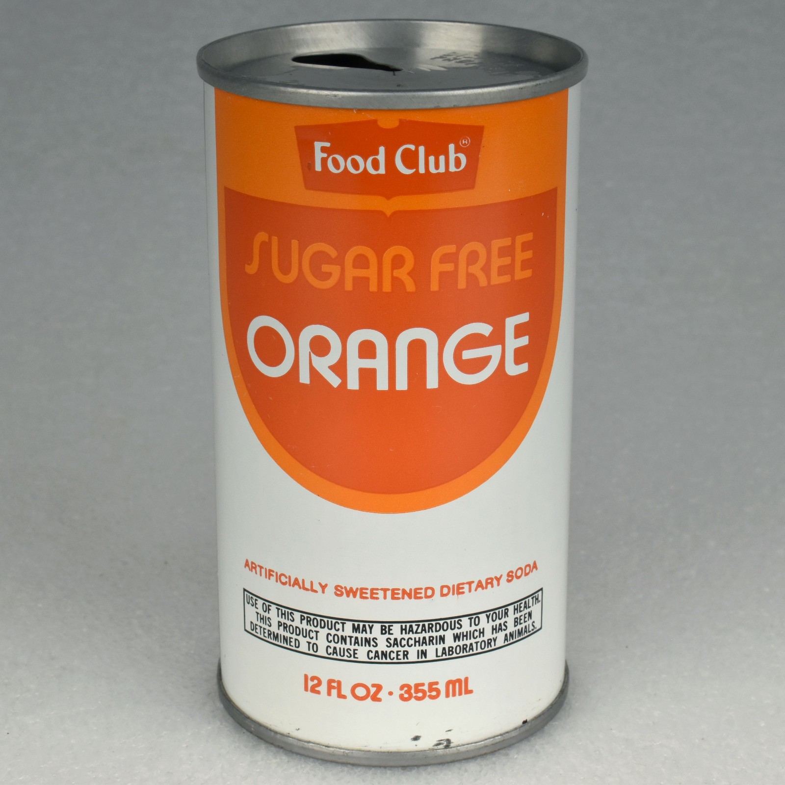 VTG 1970s Food Club Sugar Free Orange Soda Pop Can 12oz Steel Skokie Illinois
