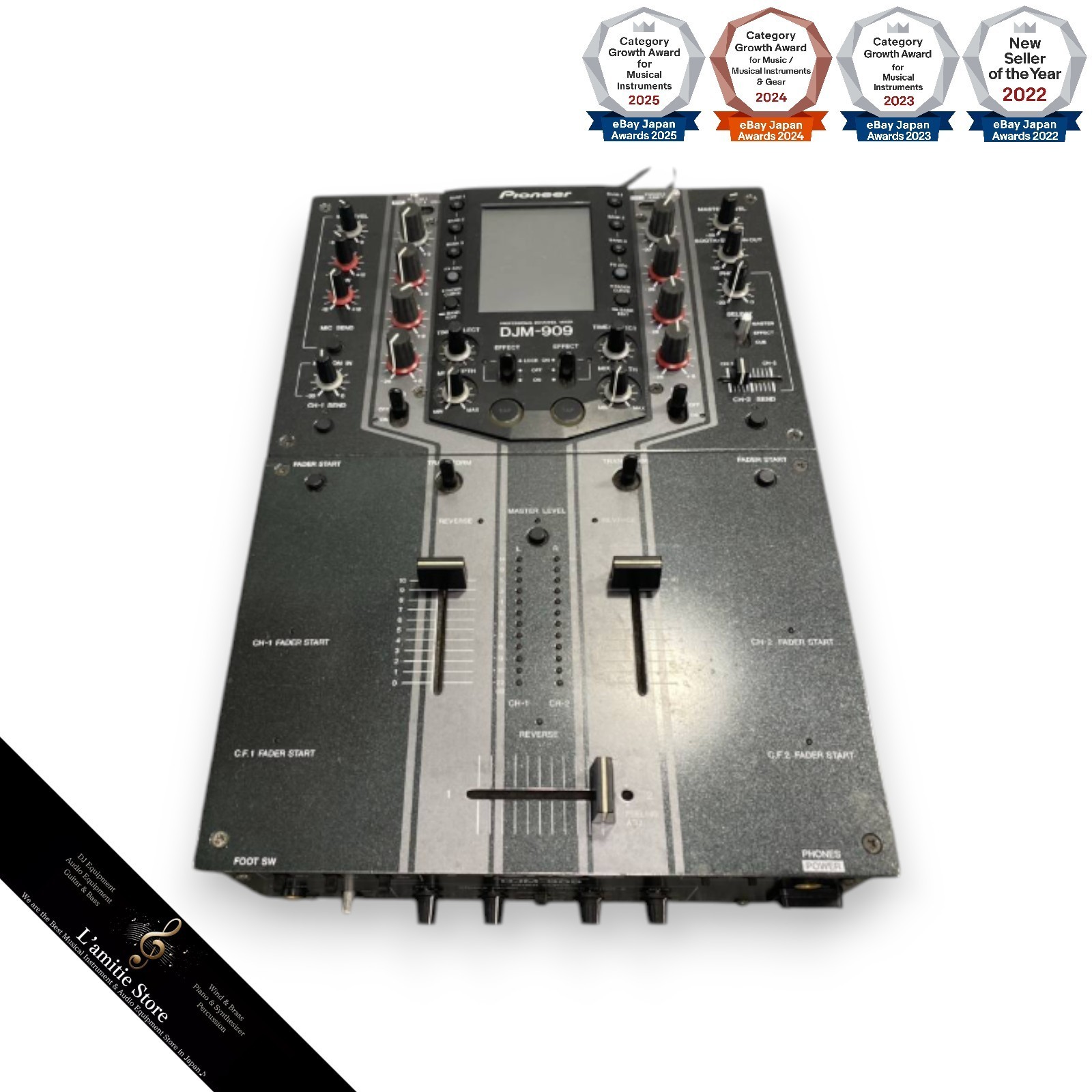 Pioneer DJM-909 Professional 2 Channel DJ Mixer Touch Panel Effects DJM909 Black