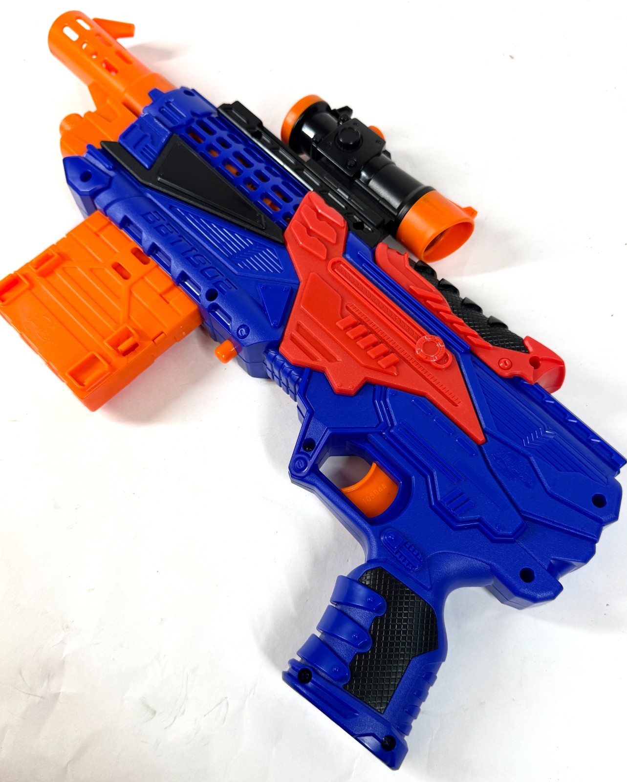 Buzz Bee Toys BBT1902 Dart Gun w/ Cartridge Clip & Scope Works Blue Orange