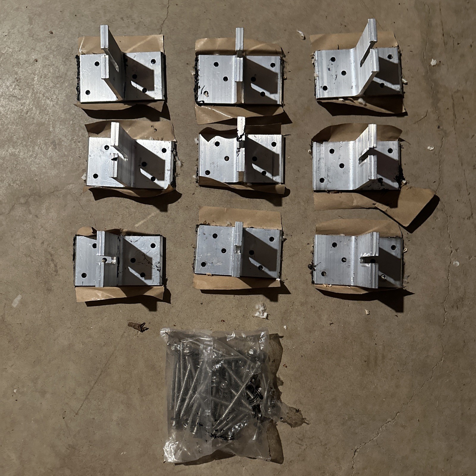 QTY 9 Solar ButyL Foot Mill Dovetail T Bolts Metal Brackets With SS Lags