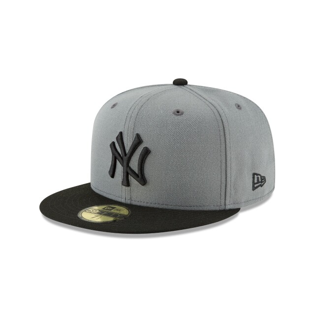 New York Yankees New Era 59FIFTY Fitted Cap HAT 5950 STORM GREY BLACK BRIM