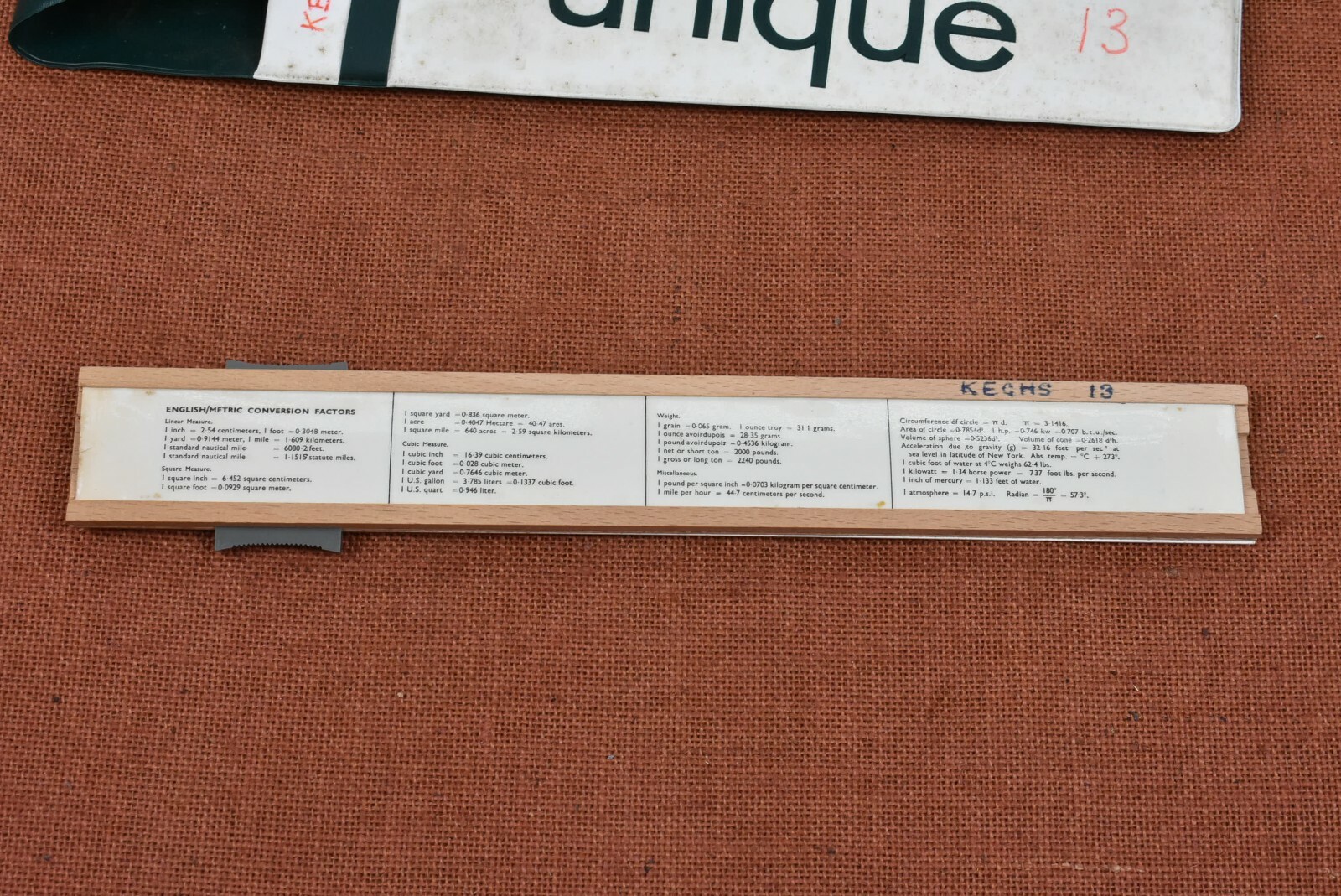 Unique "Universal One" Slide Rule