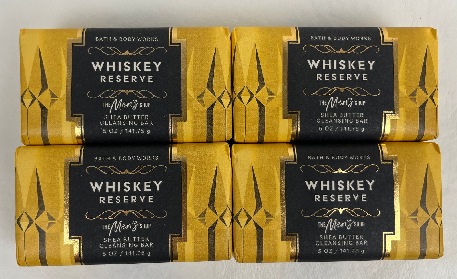 Lot of 4 Bath & Body Works Whiskey Reserve Shea Butter Cleansing Soap Bars