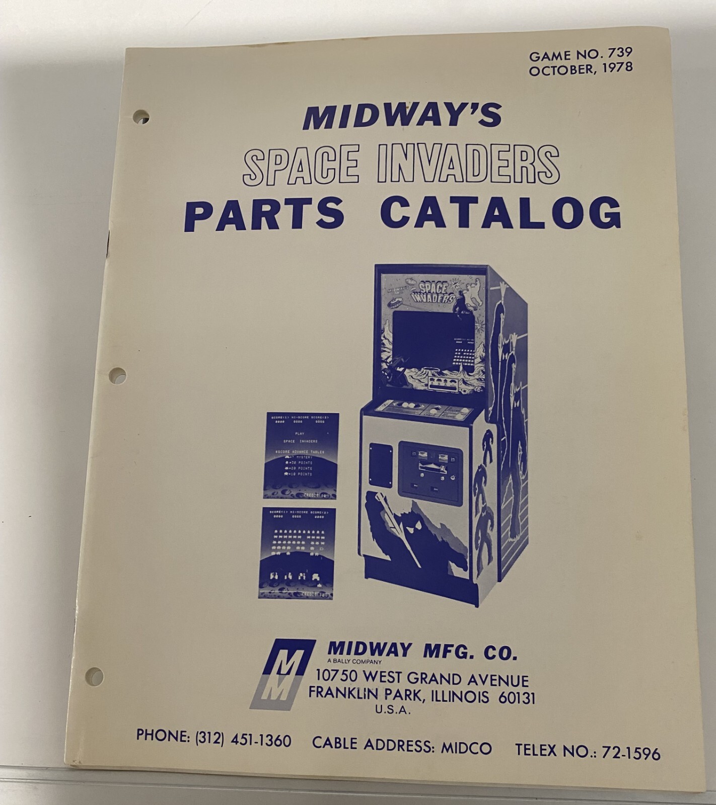 ORIGINAL-MIDWAY-SPACE INVADERS-PARTS CATALOG
