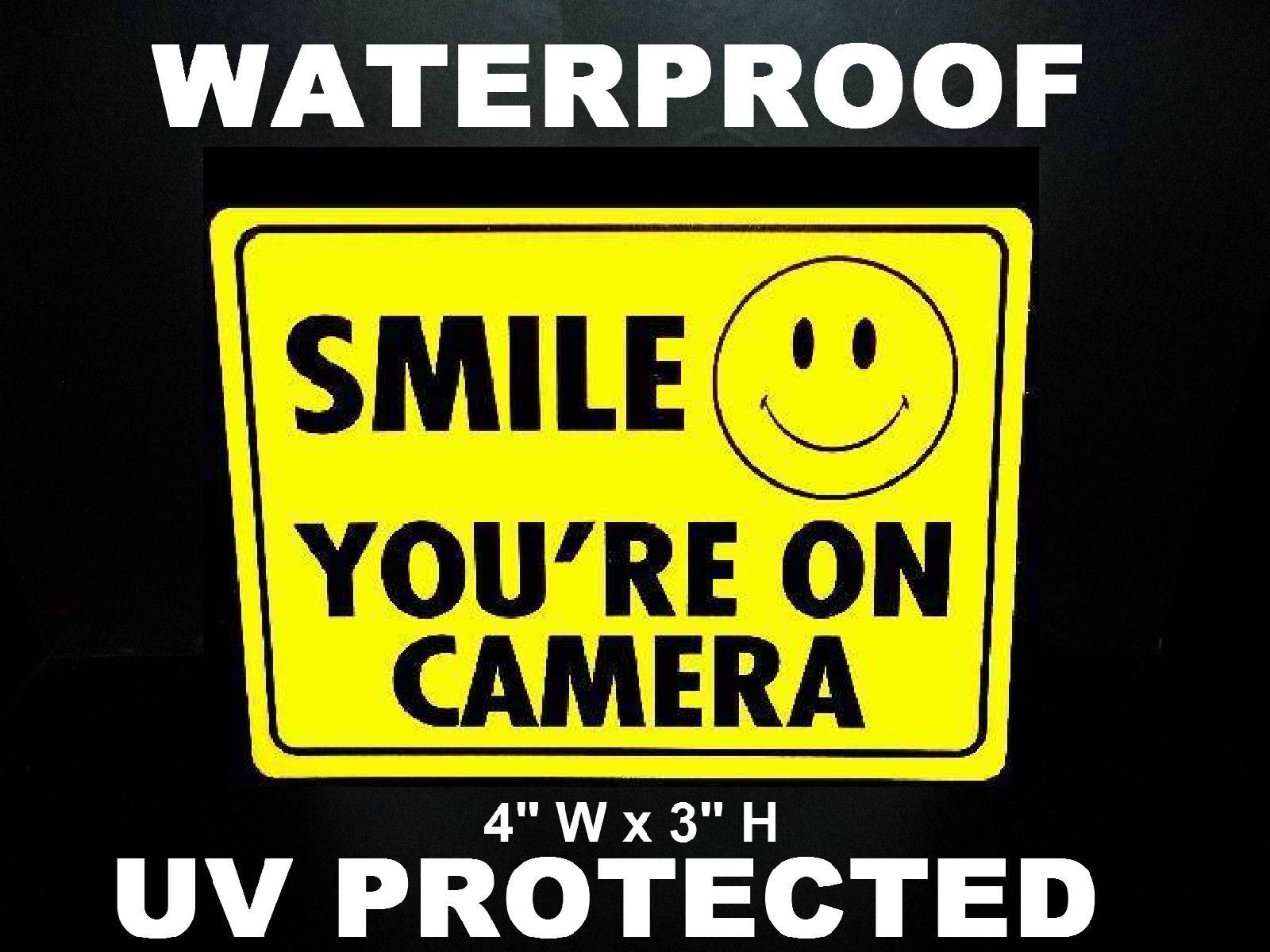 12 SMILE YOURE ON SECURITY VIDEO SURVEILLANCE CAMERAS WARNING STICKERS