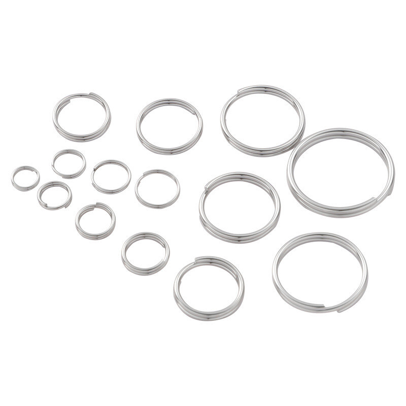 10/20x Stainless Steel Split Key Ring Round Wire Keychain Jump Ring Metal Loop