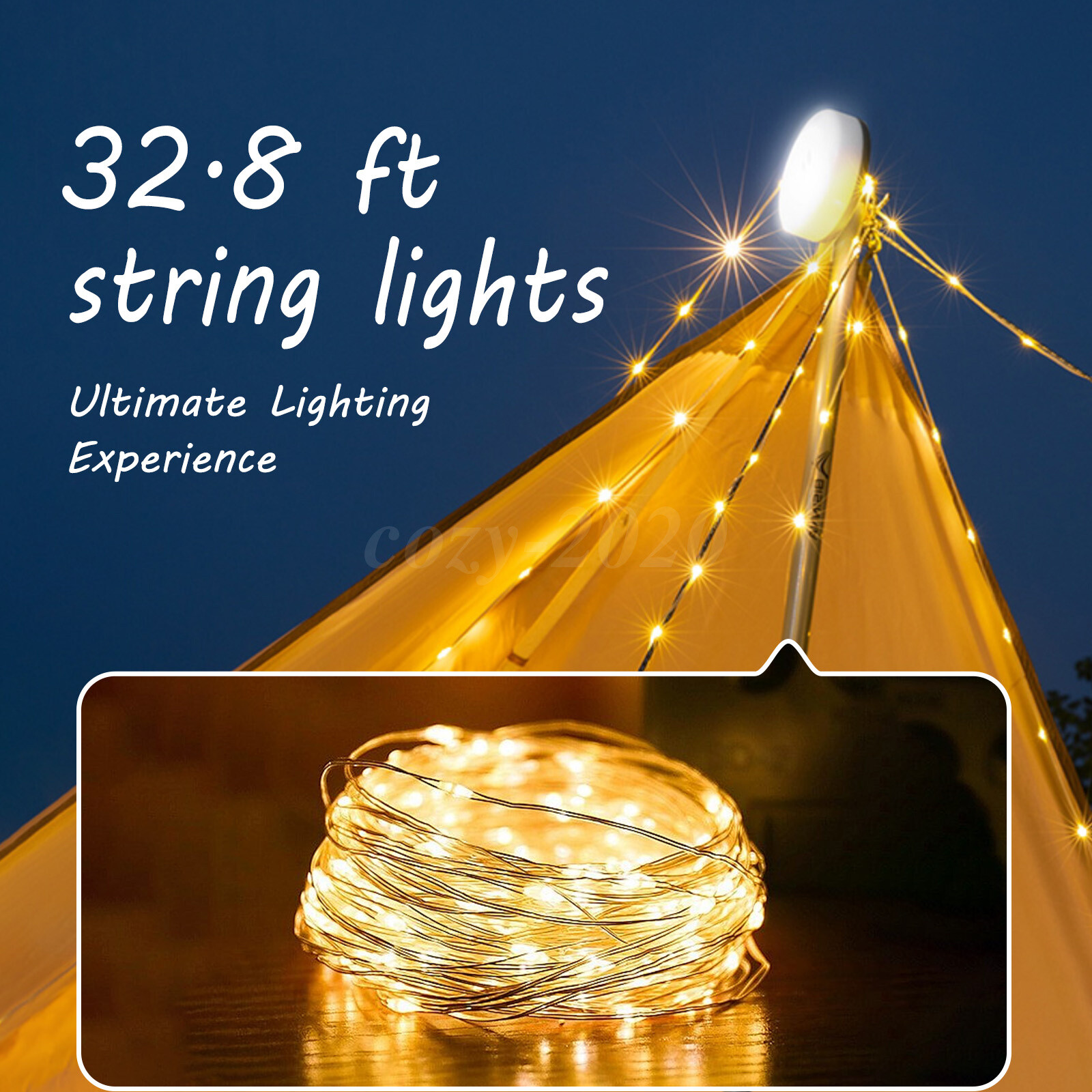 Outdoor String Light Retractable LED Strip Waterproof Camping Lights for Camping