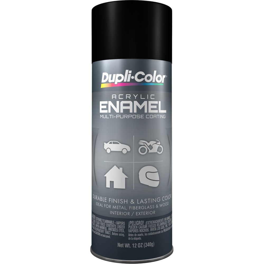Duplicolor DA1605, Multi-Purpose Acrylic Enamel Aerosol Paint, Flat Black, 12oz.