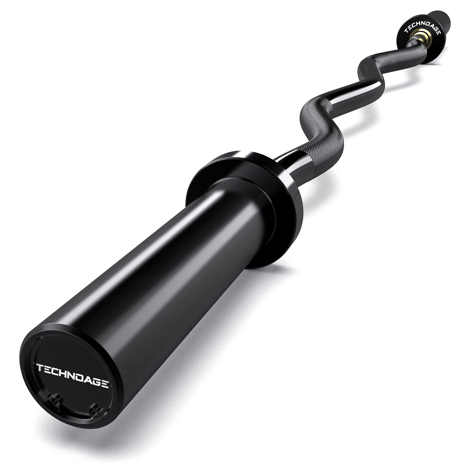 Olympic EZ Curl Bar, 47" EZ Barbell for Biceps & Triceps Workout, 20LB Solid ...
