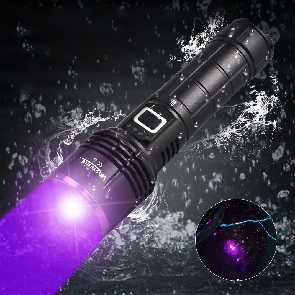 365nm UV Light Work LED Flashlight urine scorpion Detector Torch USB Charging