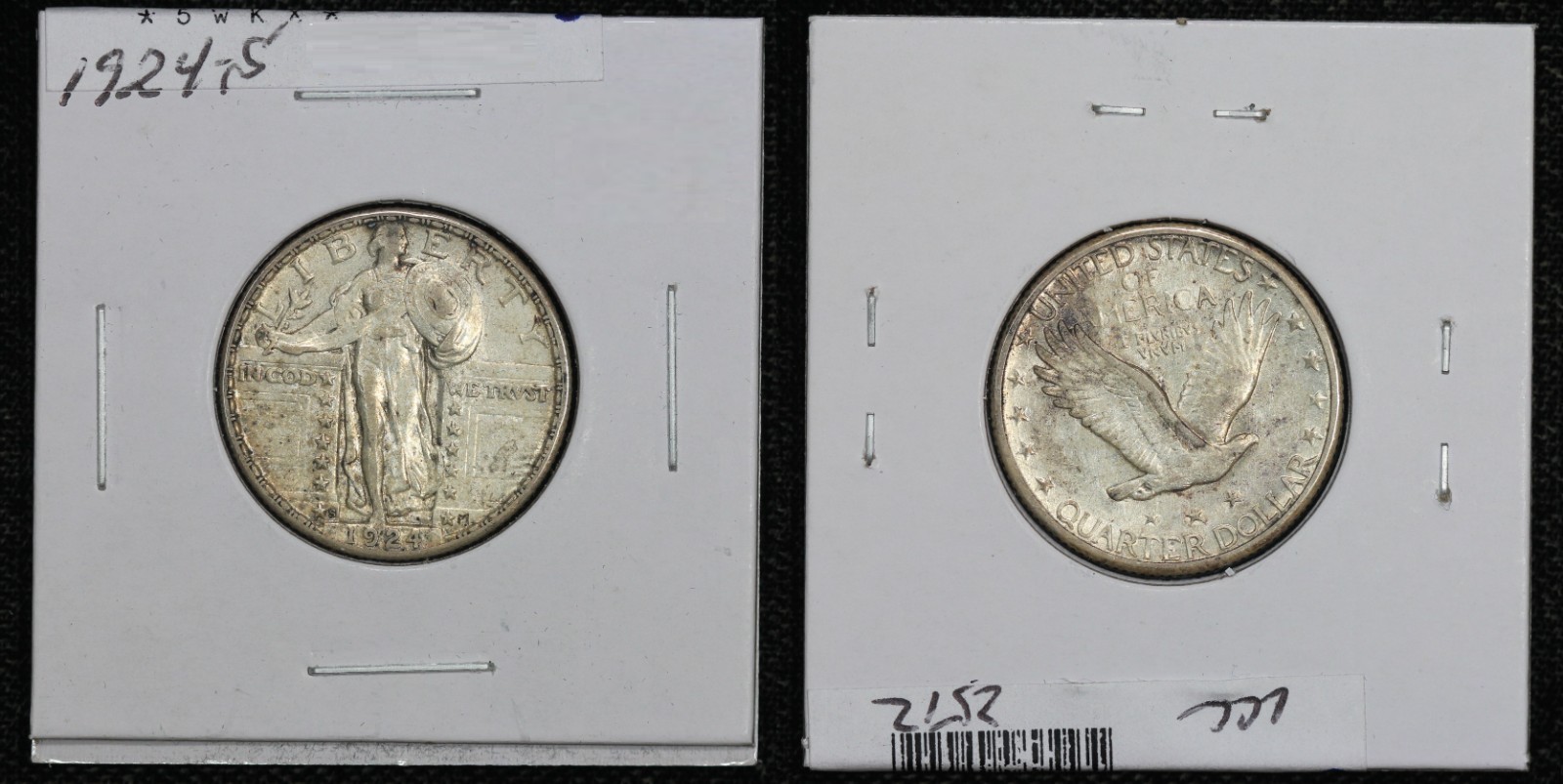 1924-S Standing Liberty Quarter AU 5WKX