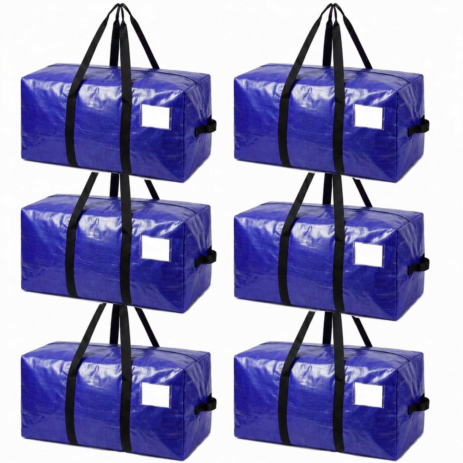 6 Pack Moving Bags Heavy Duty, Extra Large Storage Totes Bag with Zippers and...