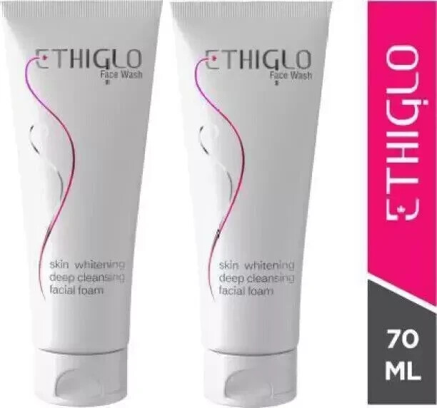 Pack of 2 Ethiglo Face Wash 140g Skin Whitening & Deep Cleansing Facial Foam