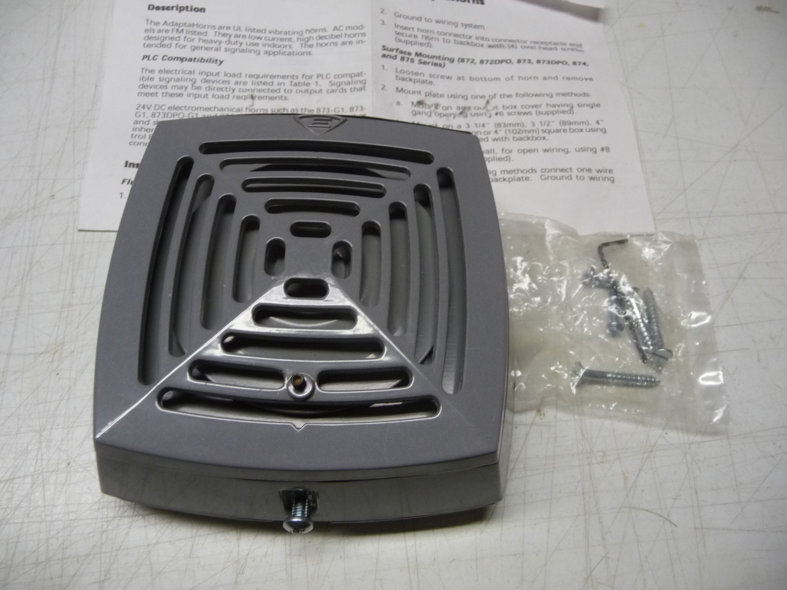 Edwards Adaptahorn 874-G5, 24VAC, Surface Mount, New