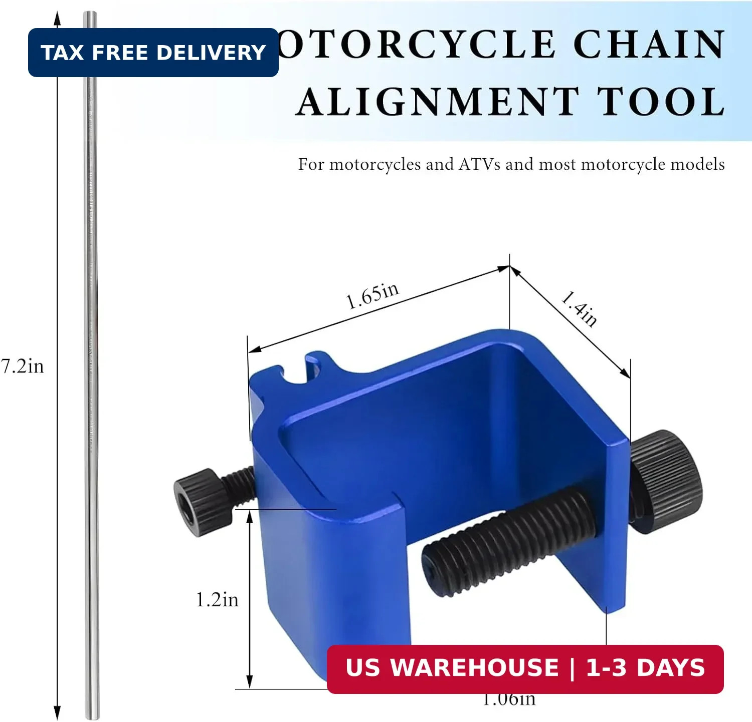 Chain Alignment Tool for Motorcycle, Aluminum Sprocket Chain Adjustment Tool wit
