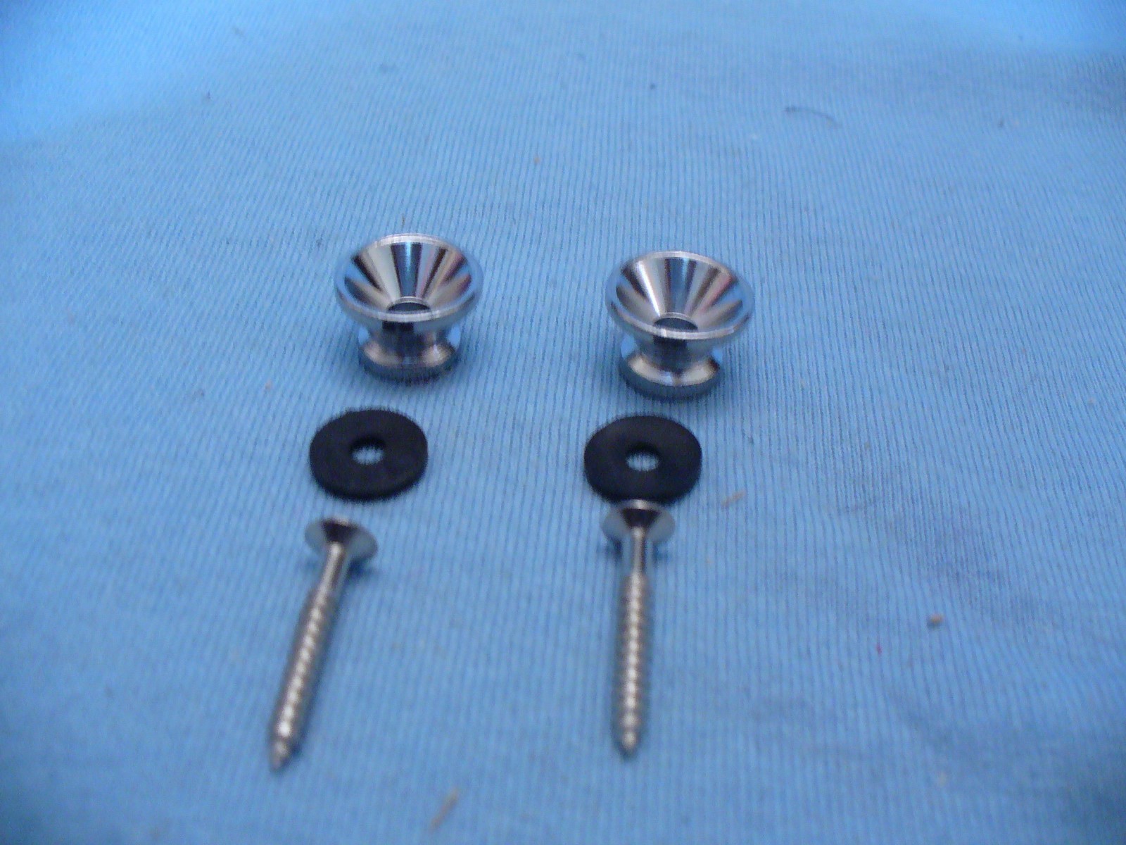 CHROME GUITAR STRAP BUTTONS, SET OF TWO ACOUSTIC/STRAT/ TELE STYLE- USA SELLER!