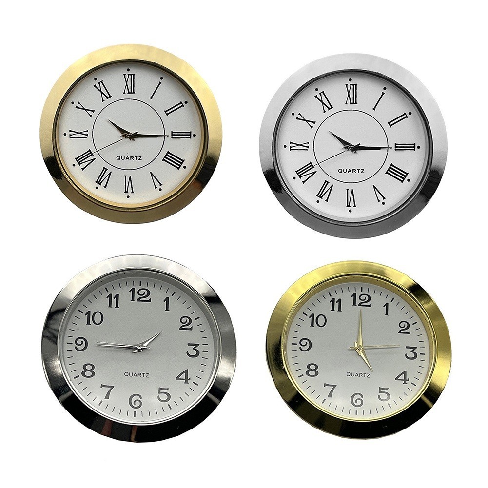 Small Round Clock Insert for Crafts Arabic Numerals and Scratch Resistant Lens