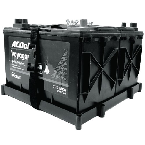 Marine Boat Truck RV Group 27 Twin Dual Double Battery Tray Holder