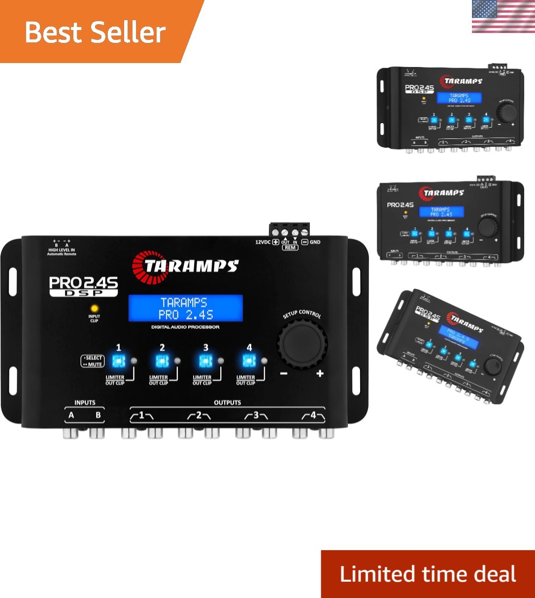 Full Digital Signal Processor Pro 2.4S: 2-In/4-Out with 12 Preset EQ Options
