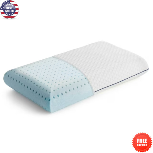Cooling Memory Foam Pillow with Pillowcase - Neck Support for Side Sleepers