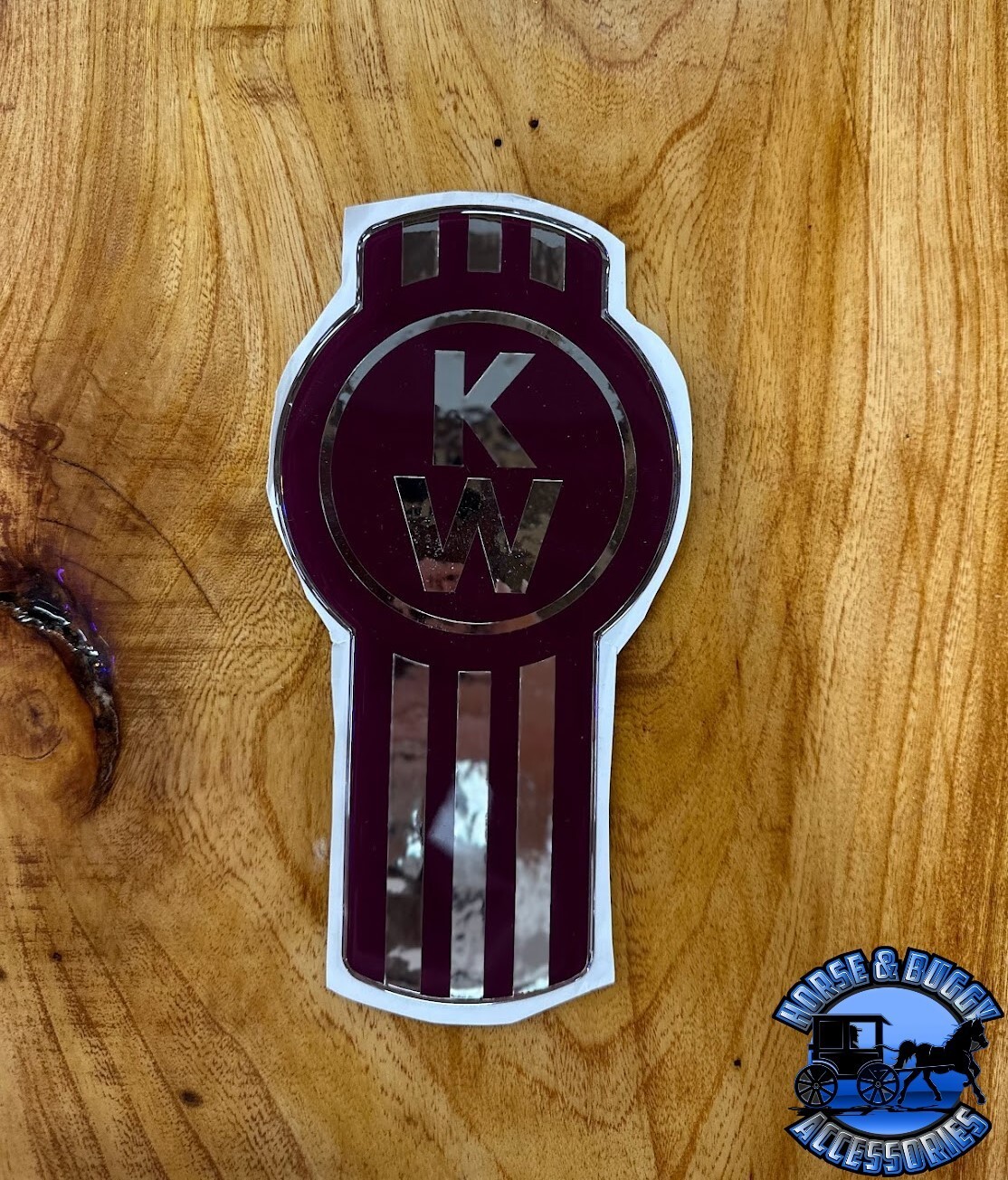 New Style Plum/Chrome Kenworth Emblem Decal Replacement High Quality USA Made