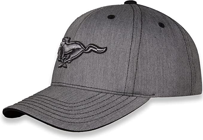 Ford Mustang Logo Car Racing Gray Baseball Cap Racing Hat Official License