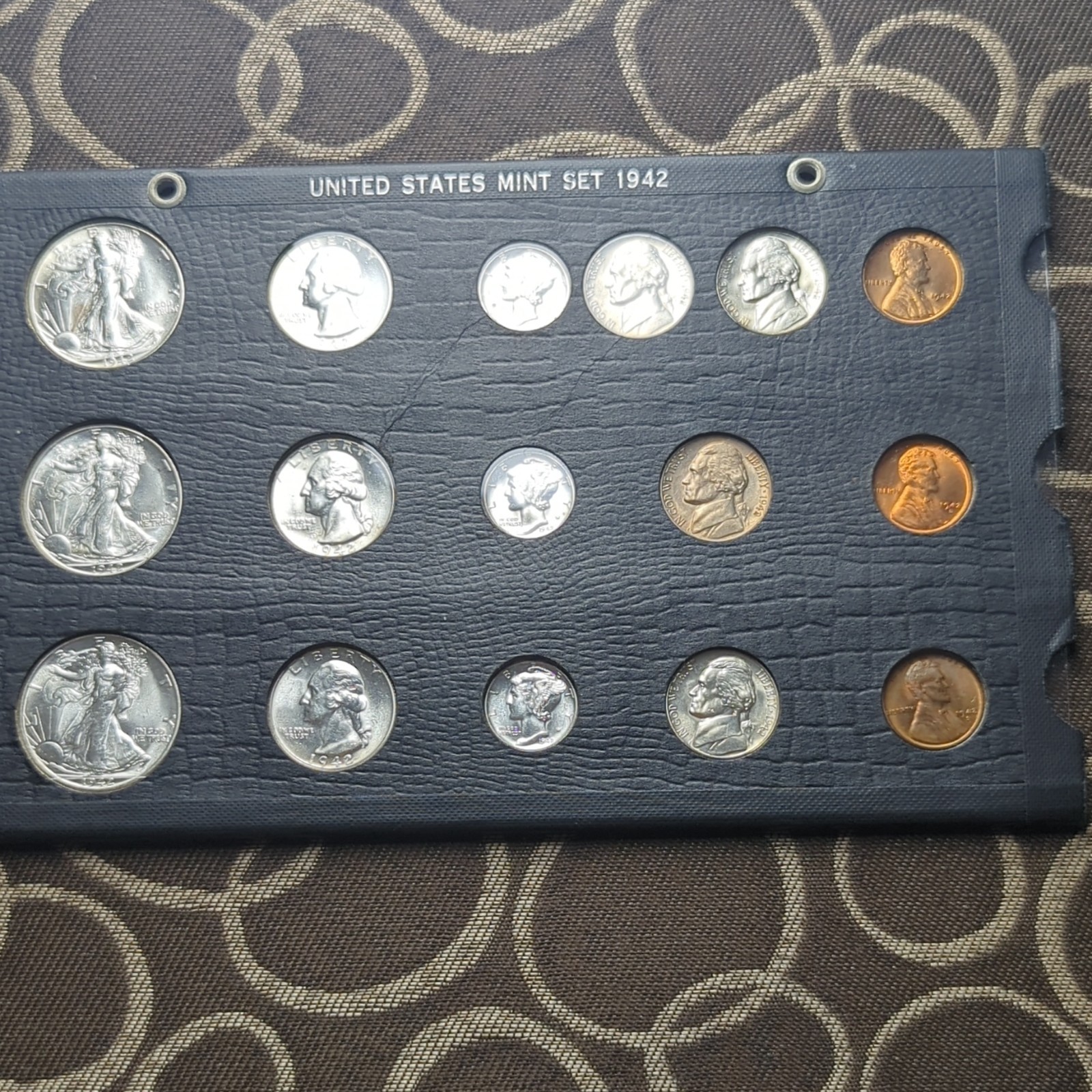 United States Mint 1942 Uncirculated Coin Set in Old Private Companies Holder