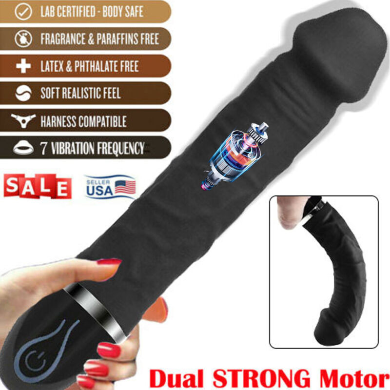 Big Huge Multispeed-Realistic-Anal-Vibrator-G-Spot-Dildo-Women-Men-Adult-Sex-Toy