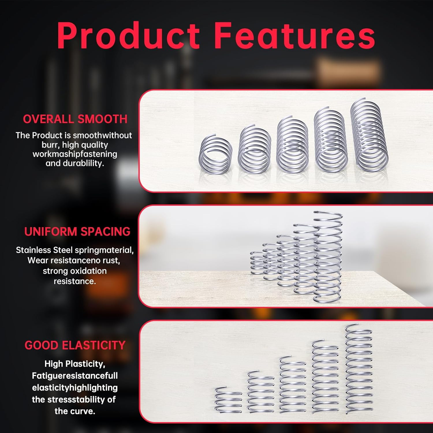 280Pcs Compression Spring Assortment Kit 30 Sizes Stainless Steel Mechanical Spr