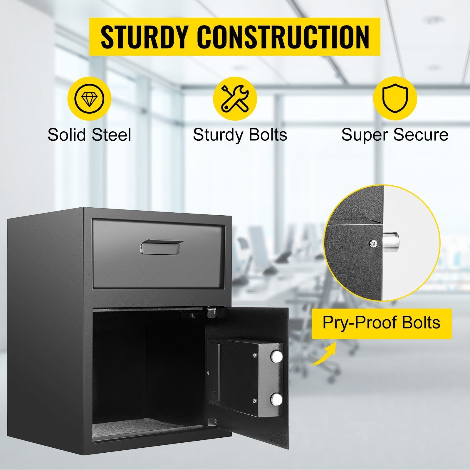 Digital Depository Safe 1.7 Cubic Feet Electronic Code Lock Depository Safe