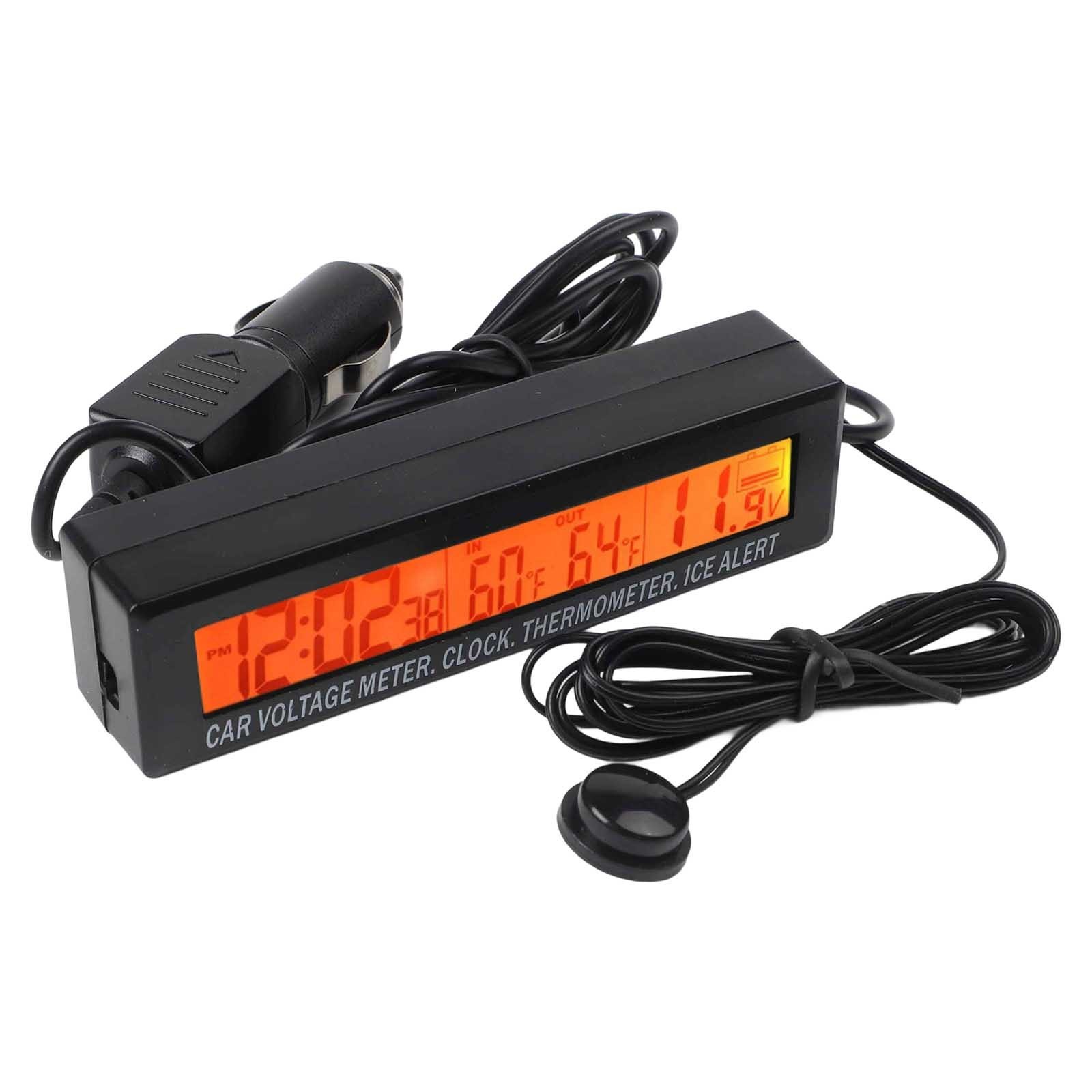 LCD Car Thermometer for Indoor Outdoor Temperature with Voltage Display
