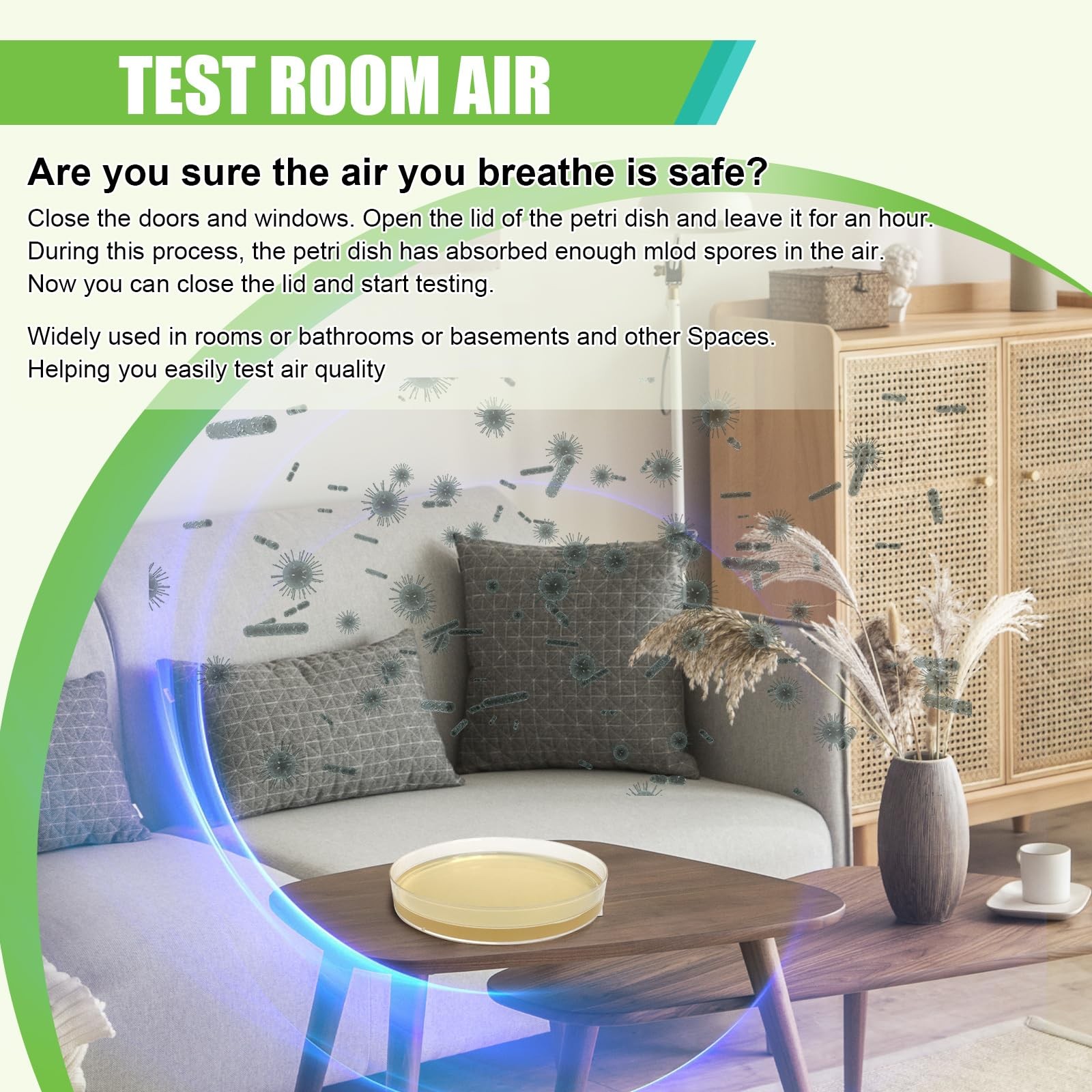 Mold Test Kit for Home - 6 Simple Detection Tests,Test HVAC System,Home Surfa...