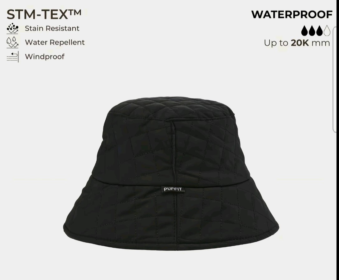 Quilted Waterproof Bucket Hat for Fall and Winter Outdoor Activities Unisex