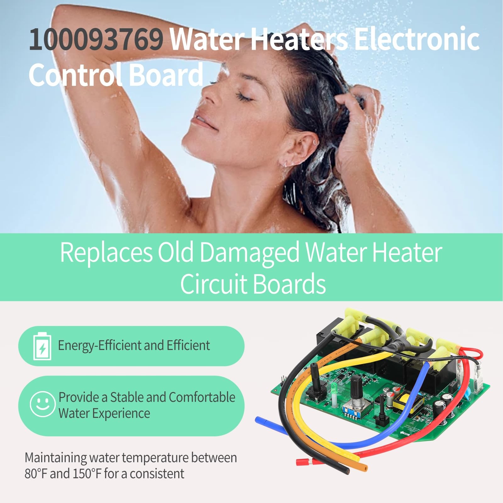 100093769 Electronic Control Board for Water Heaters, Energy-Efficient Replac..