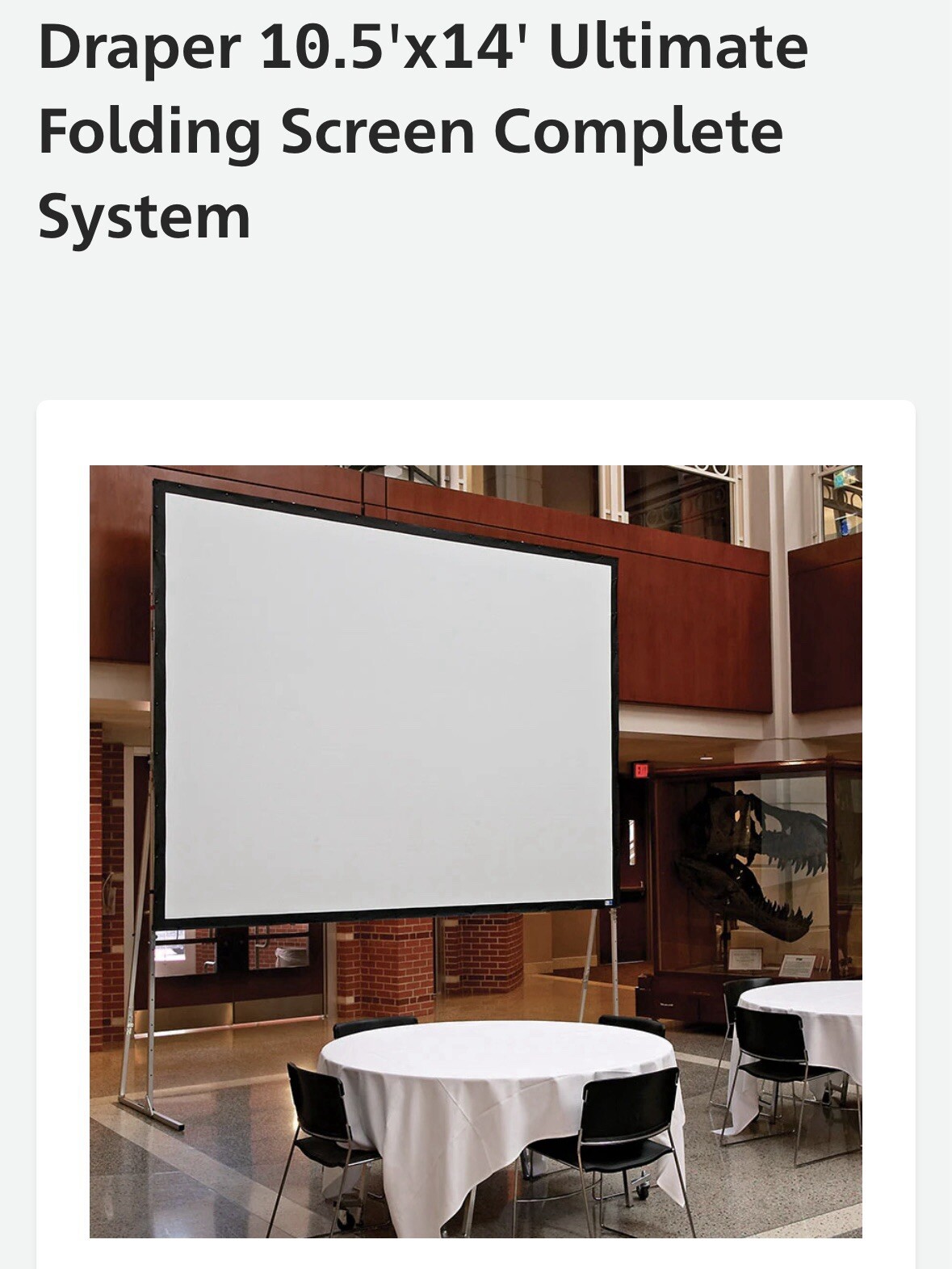 DRAPER 241077 - UFS 10.5'x14' COMPLETE SCREEN SYSTEM - REAR PROJECTION - T-LEGS