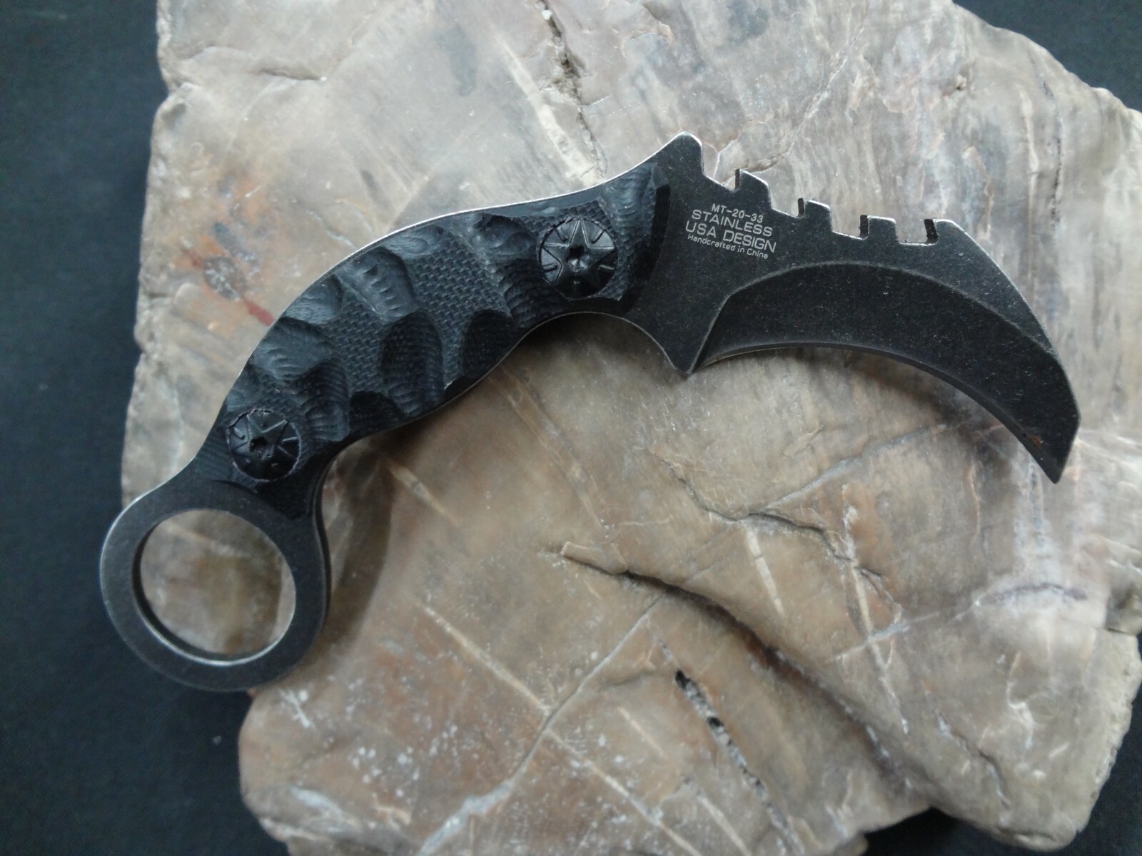 Mtech Karambit Blade Tactical Finger Ring CSGO Survival Neck Boot 1.75" Knife