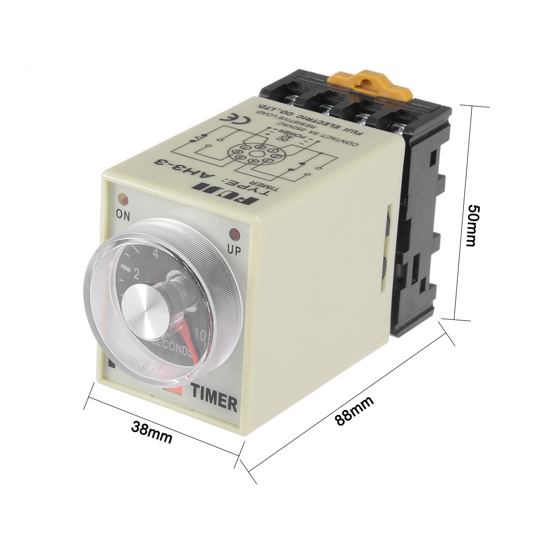 Time Relay 24VAC 10S 8 Terminals Range Adjustable Delay Timer AH3-3 base