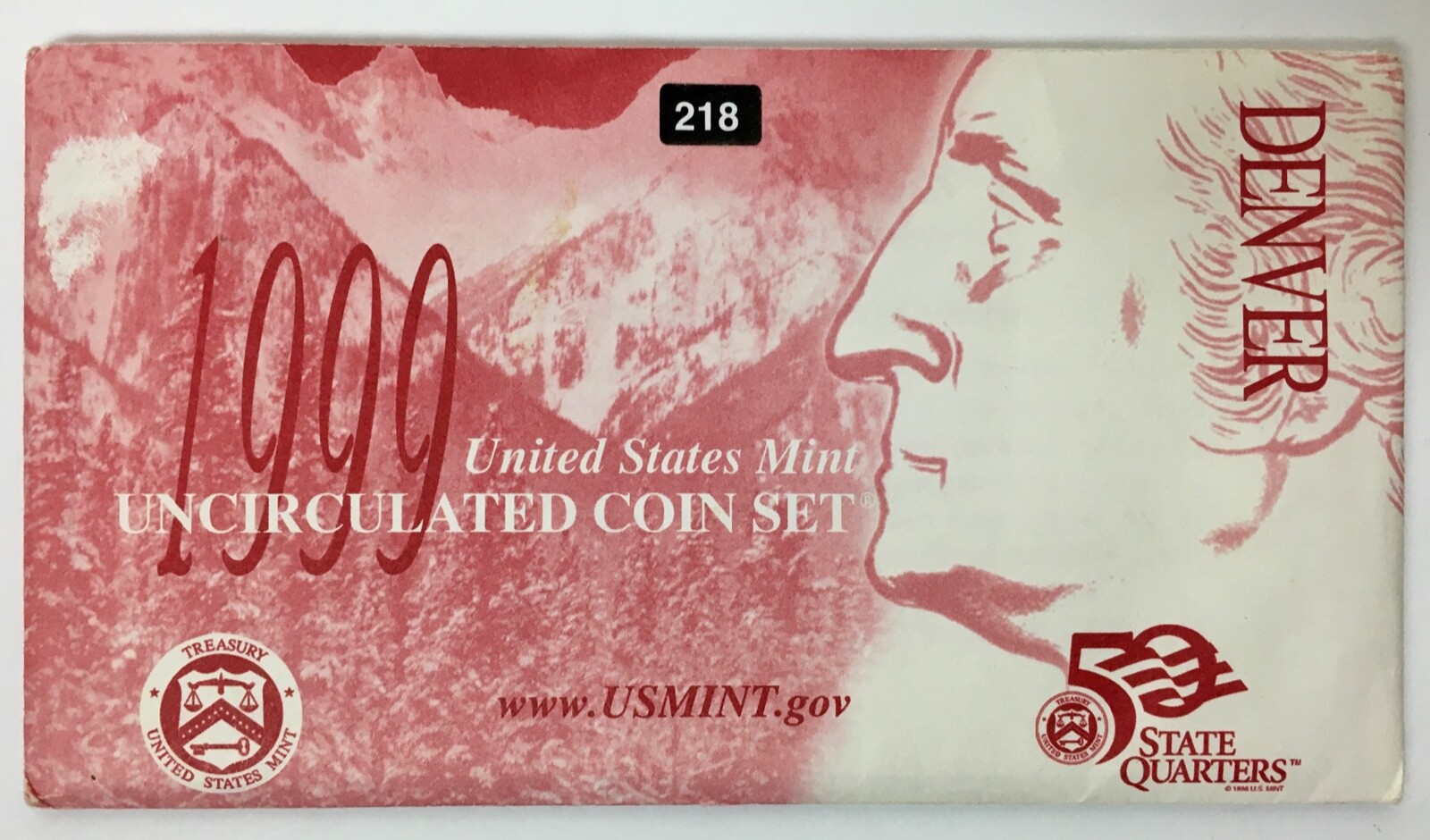 *US MINT* unc. 4 coins o.g.p. "1999-D MINT SET"