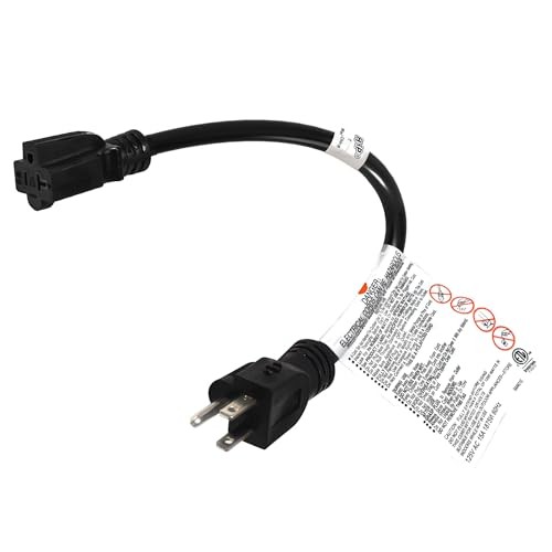 HQRP 1-Foot 12AWG 15A to 20A Nema Adapter Cord ETL