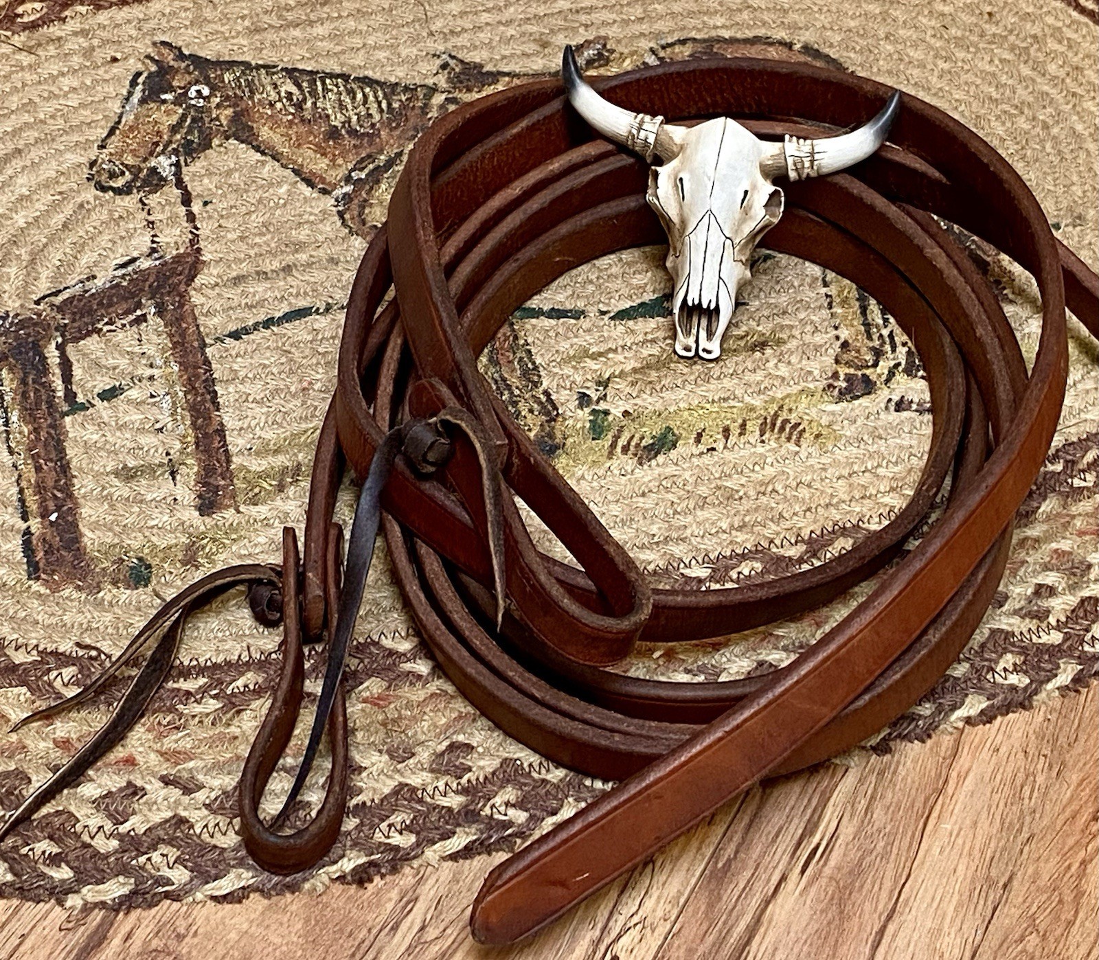 Oliver Saddle Shop TEXAS USA  Hermann Oak Harness Leather Split Reins  1” Wide