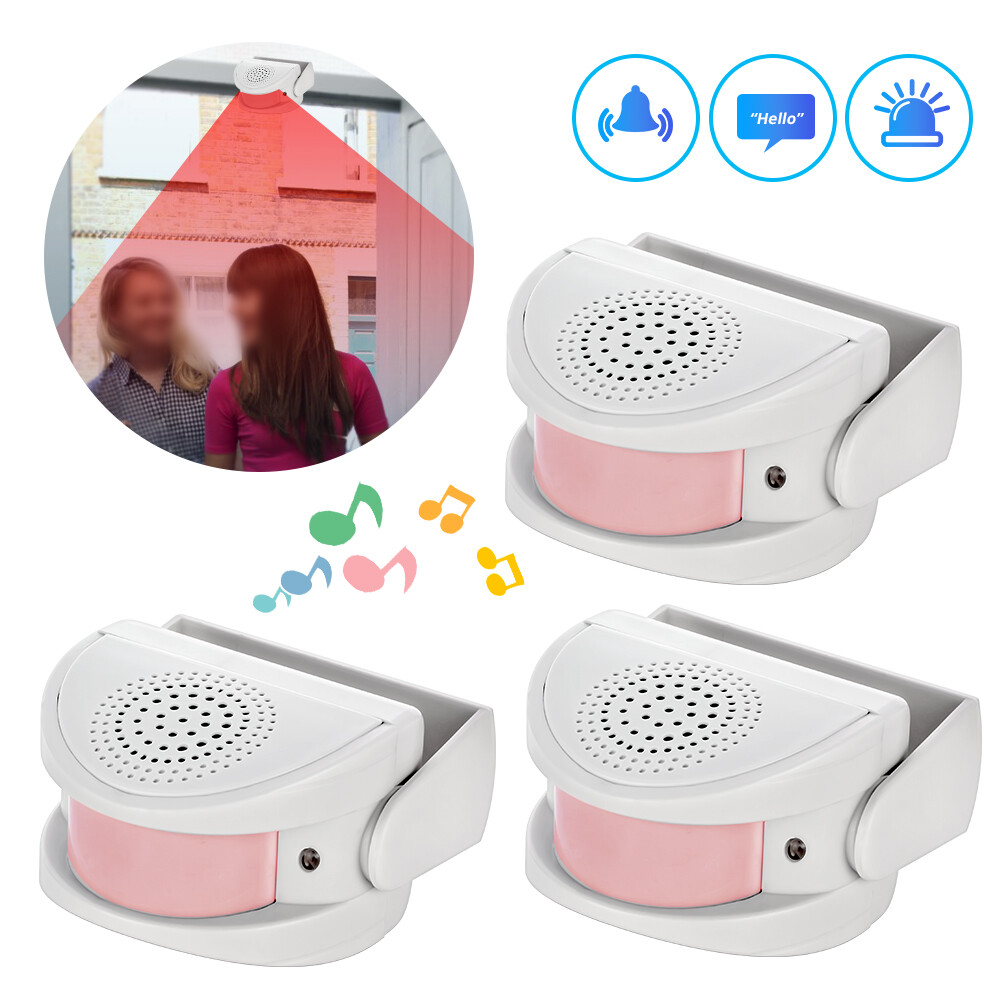 Wireless Business Entrance Chime Entry Alert Alarm Bell Door IR Sensor Detector