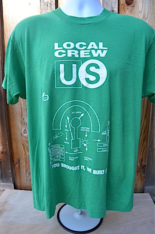 VTG Local Crew "You Brought It, We Built It" Concert US Tour Stage T SHIRT XL