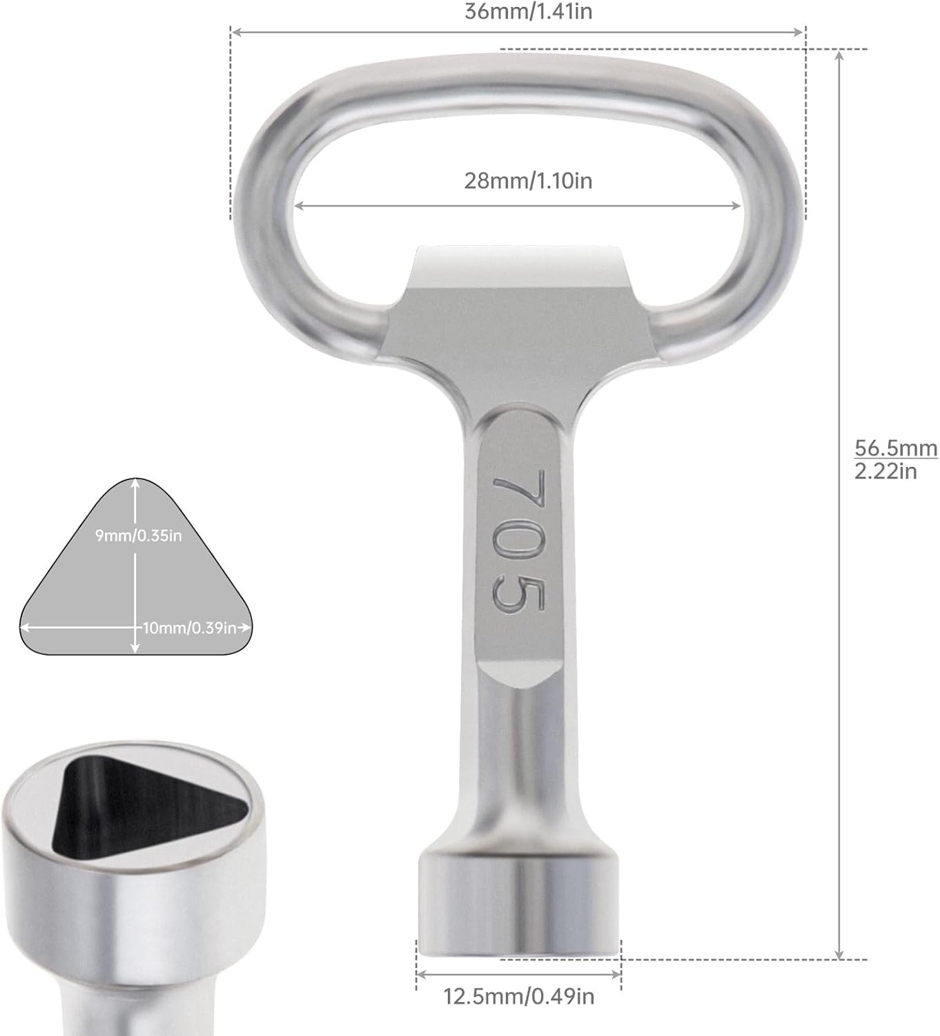 Versatile Multi-Functional Utility Key for Electric, Gas & Cabinet Applications