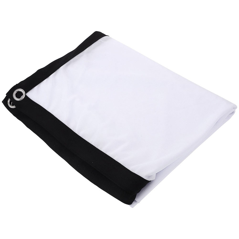 Portable Folding Projector Screen White Polyester Durable Home Theater Use