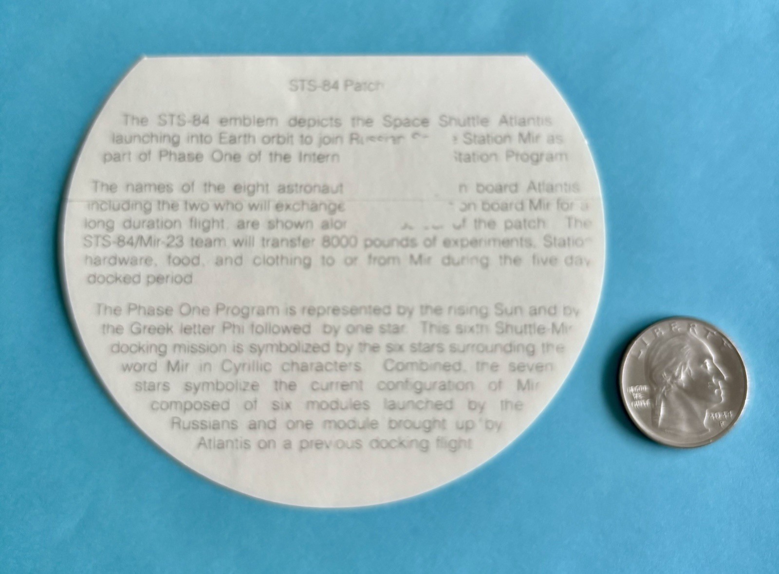 Space Decal, STS-84, Space Shuttle, Mir, NASA