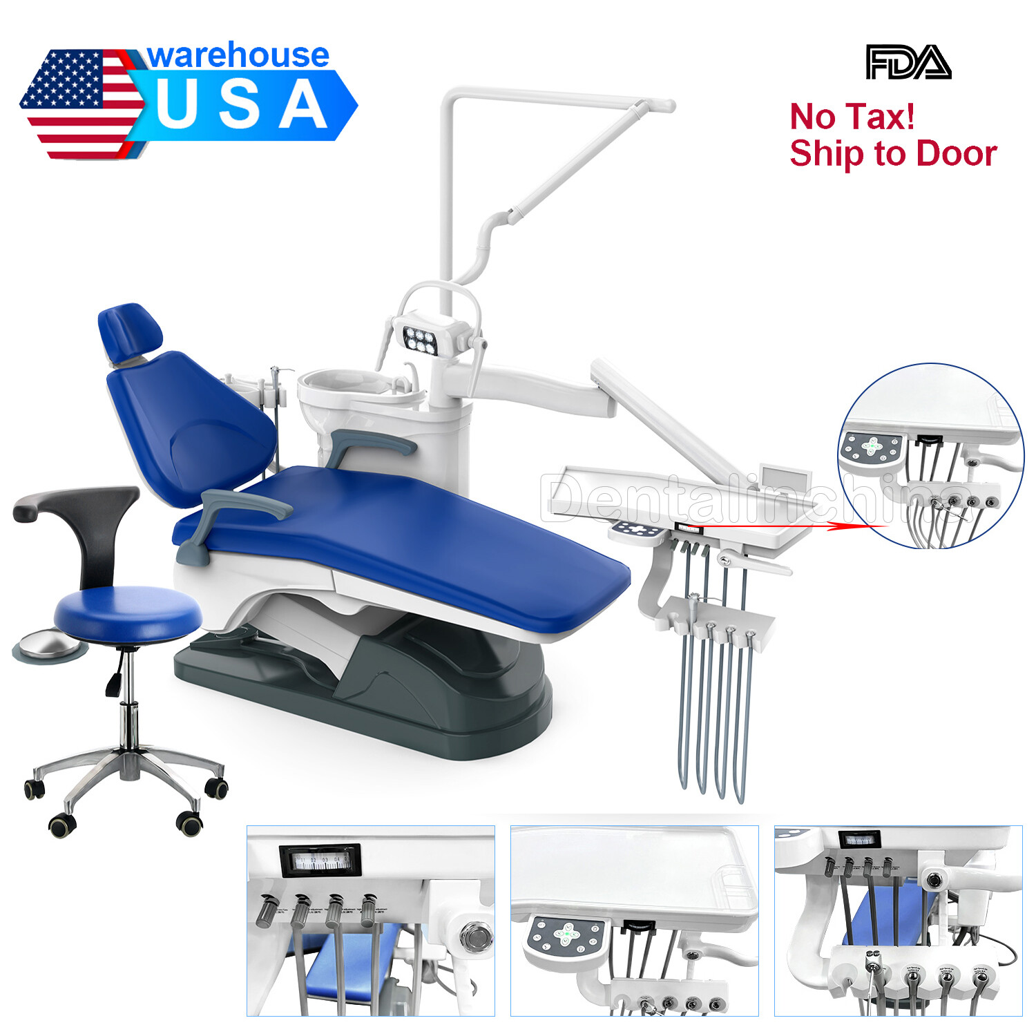 Dental Unit Chair Computer Controlled DC Motor PU Hard Leather/Delivery Unit Kit