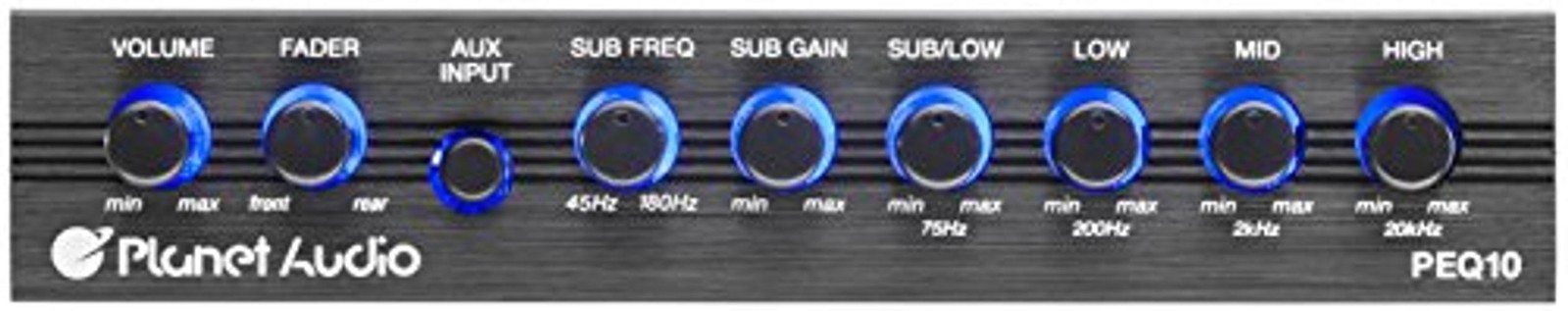 PEQ10 Car Equalizer, 4 Band, Pre-Amp, Half Din, DPS Processor
