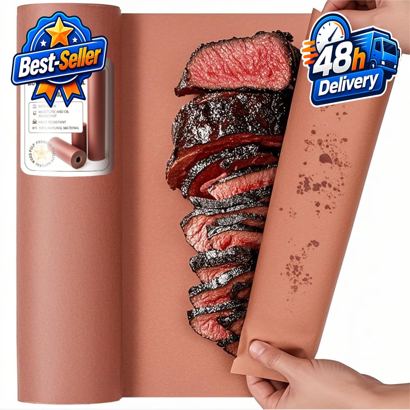 PH PERKHOMY Pink Butcher Paper Roll 18" x 1440" for BBQ Grilling